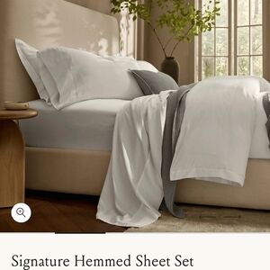 Elegant White  Hemmed Sheet Set